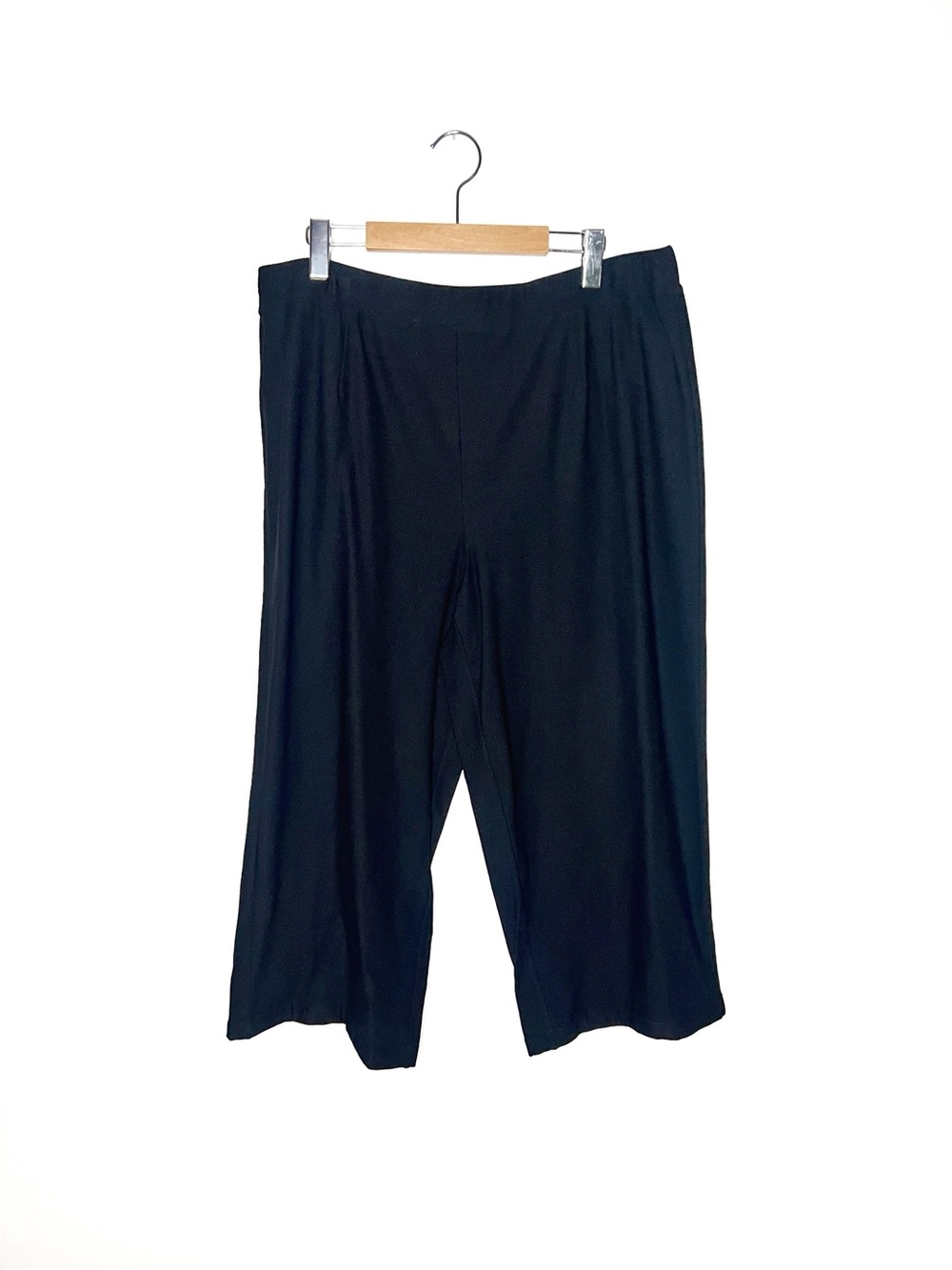 Eileen Fisher | Black Wide-Leg Cropped Trousers